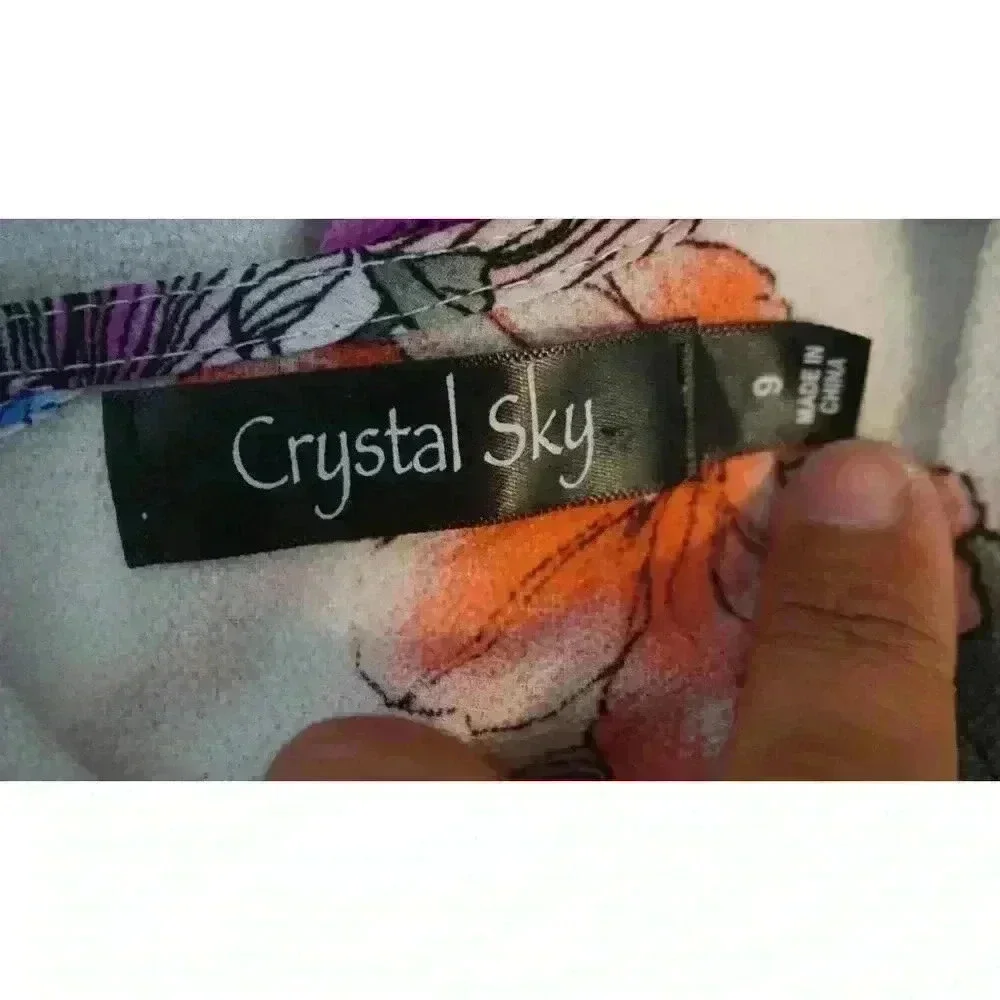 Crystal Sky White Floral Maxi V-Neck Flutter Short Sleeves Boho Dress Size 9 - Picture 13 of 15